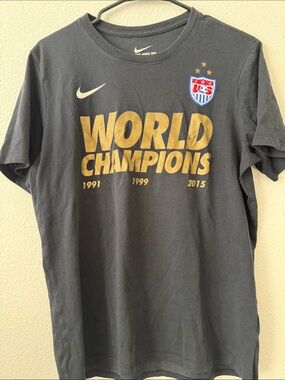 Nike Black & Gold 'World Champions' USWNT Tee